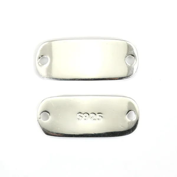 Inserto rettangolare incidibile 7x16 mm - Argento 925 x 1 pz