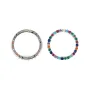 13.5mm Pave Circle Charm multicolorido - Óxido de zircónio e prata esterlina 925 x 1pc