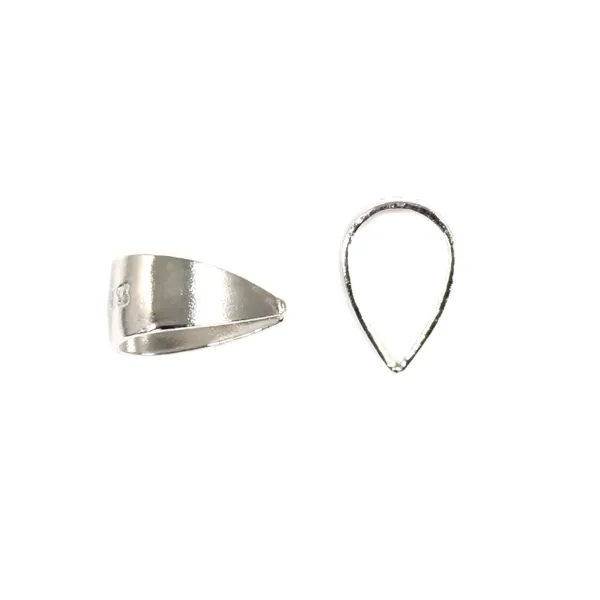 Argent 925 Rhodié Bélière 7X5mm x 2pcs 