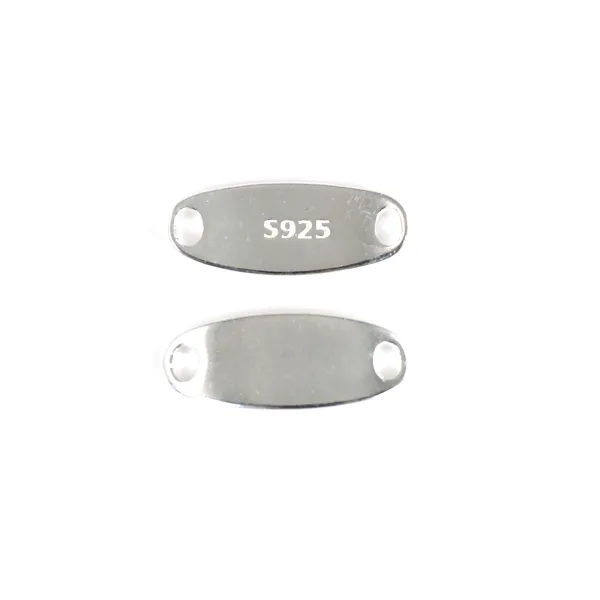 Zwischenlage ovaler Steg zum Gravieren 6x14mm - 925er Silber x 1St