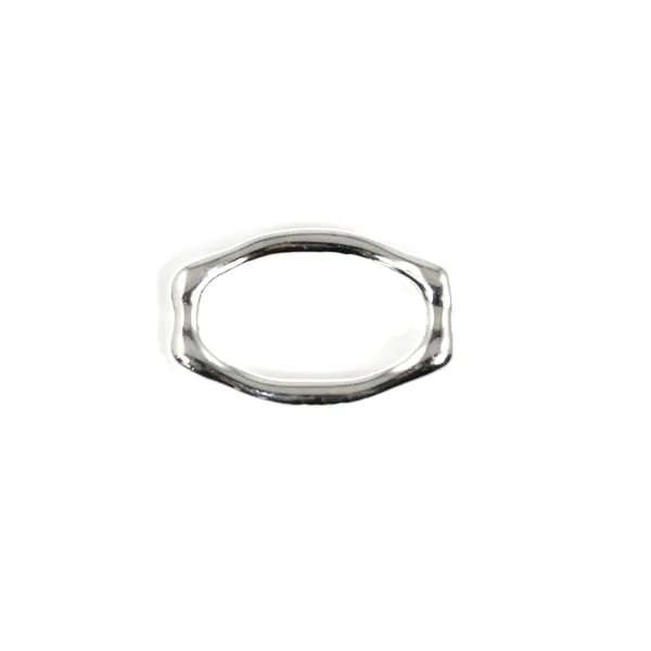 Anel Oval Estilizado 9x15mm - Prata 925 x 1pc