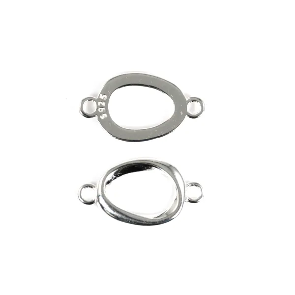 Distanziatore ovale stilizzato 9x16 mm - Argento 925 x 1 pz