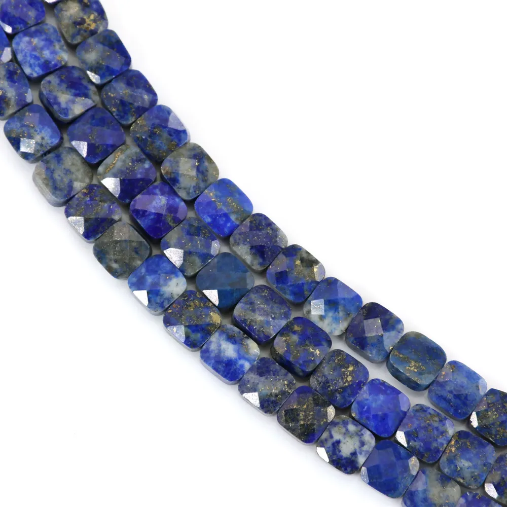Lapis lazuli faceted square 6mm x 40cm