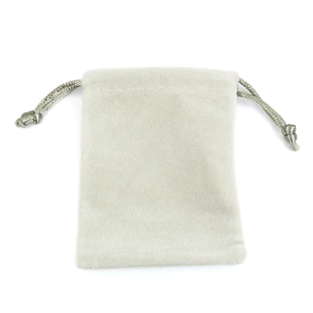 Pochette en velours gris, 7x9 cm x 1pc