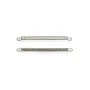 Pave Bar Insertar 2x26mm - óxido de circonio y plata 925 chapado en rodio x 1pc