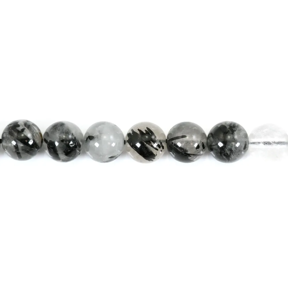 Quartz rutile noir 8mm x 40cm