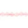 Quartz rose trèfle facetté 10mm x 40cm