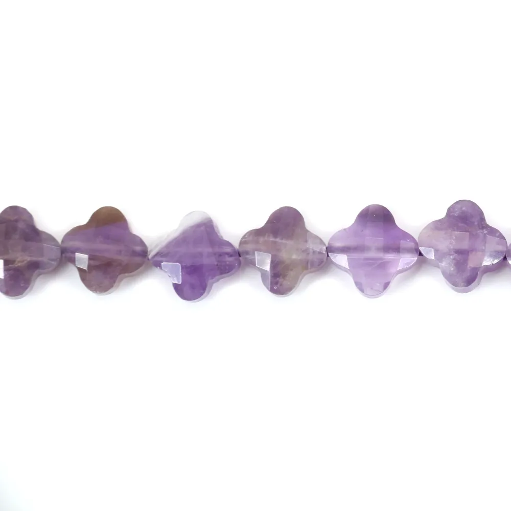 Améthyste trèfle facetté 10mm x 39cm