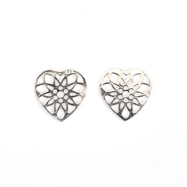 Sello corazón 11mm - Plata 925 x 1pc