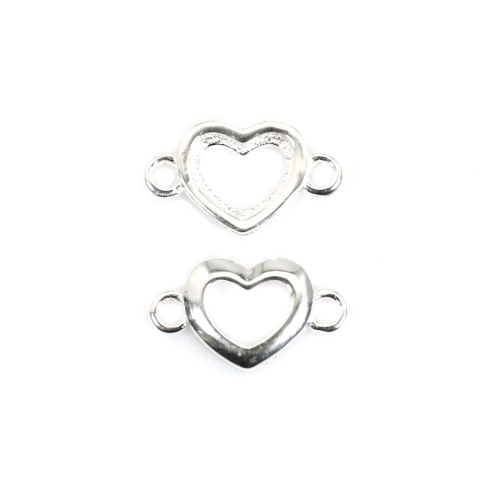 Espaçador coração aberto 6x10mm - Prata 925 x 1pc
