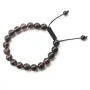 Bracelet Quartez fume boule rond 8mm 