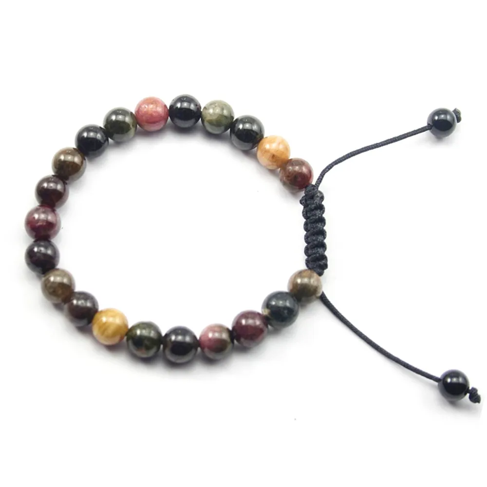 Bracelet Turmaline boule rond 8mm 