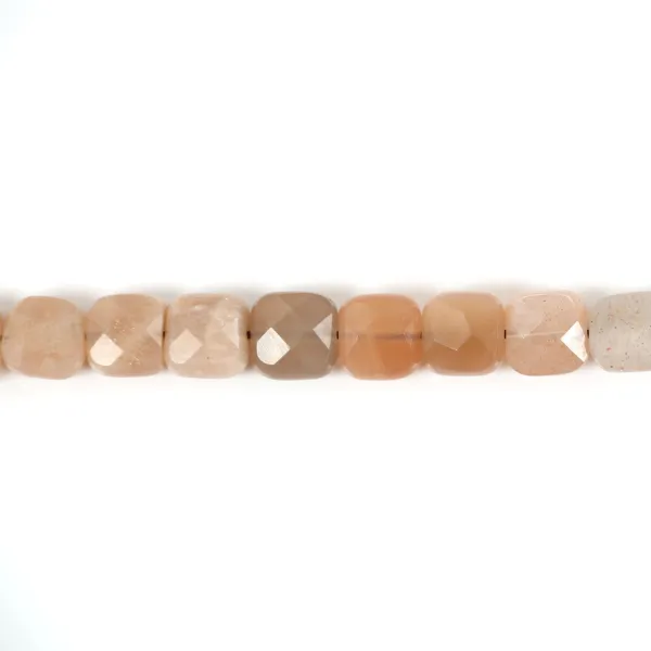 Orange sun stone, in a faceted squared shaped 8mm x 4cm