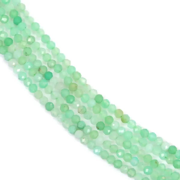 Chrysoprase redondo facetado 2mm x 40cm