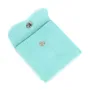 Pochette velours turquoise 7x7cm x 1pc