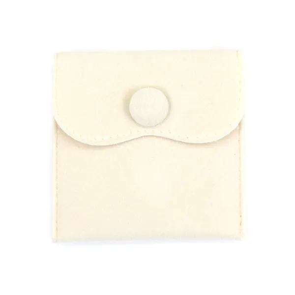 Bolsa de veludo bege 7x7cm x 1 unidade
