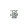 Perle intercalaire tube mantra tibétain 9x9mm - Argent 999 niellé x 1pc