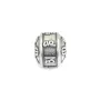 Perle intercalaire mantra tibétain 10x11mm - Argent 999 niellé x 1pc