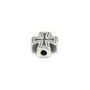Perle intercalaire croix 8mm - Argent 999 niellé x 1pc
