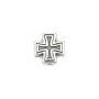 Perle intercalaire croix 8mm - Argent 999 niellé x 1pc
