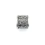 Perle intercalaire tube nuage 9x9.5mm - Argent 999 niellé x 1pc