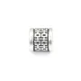 Perle intercalaire tube bonheur 8x8.5mm - Argent 999 niellé x 1pc