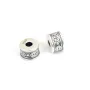 Perla tubo espaciador fortuna 6x9mm - Plata 999 niellé x 1pc