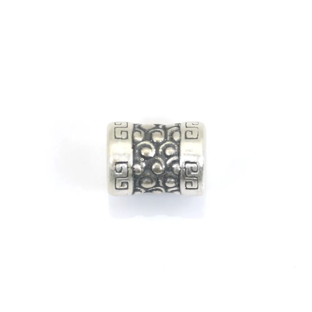 Perle intercalaire tube vague 8x10mm - Argent 999 niellé x 1pc