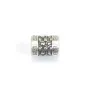 Perle intercalaire tube vague 8x10mm - Argent 999 niellé x 1pc
