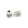 Perle Abstandhalter Wellenrohr 8x10mm - Silber 999 nielliert x 1St