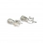 Bélière strass pour semi percé 13mm - oxyde de zirconium & Argent 925 rhodié x 1pc
