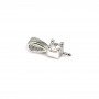 Bélière strass pour semi percé 13mm - oxyde de zirconium & Argent 925 rhodié x 1pc