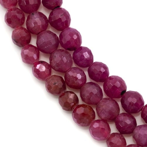 Ruby  Rond Facette 6mm x 40cm