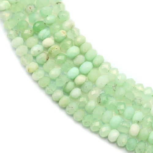 Opale vert rondelle facette 2x3mm x 40cm