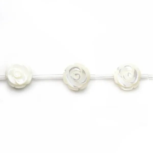Nacre blanche Rose 15mm x 41 cm (15pcs)