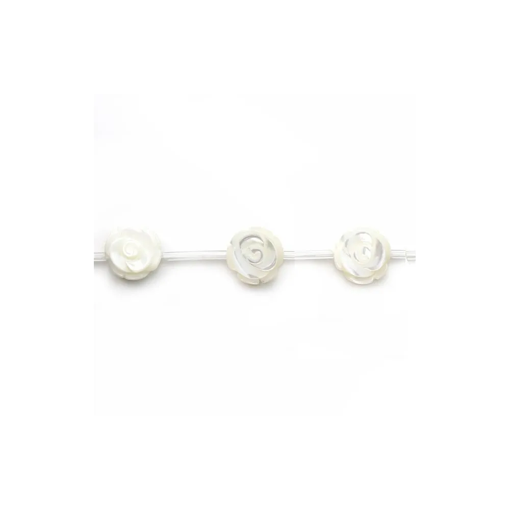 Nacre blanche Rose 15mm x 41 cm (15pcs)