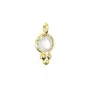 Colgante redondo facetado de piedra lunar engastado en plata de ley 925 con baño de oro fino 5x10mm x 1ud