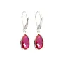 Earrings zirconium oxide drop 10x14mm - Silver 925 rhodium plated x 2pcs