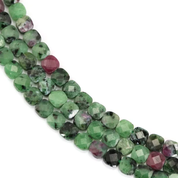 Rubis Zoïsite carré facetté 6mm x 39cm