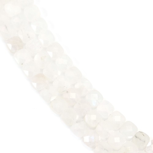 Pierre de Lune carré facetté 6mm x 39cm