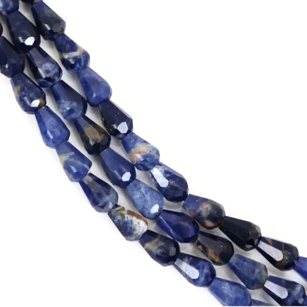 Sodalite goutte facetté 4x6mm x 39cm