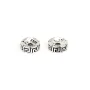 Perle intercalaire rondelle grecque 2x6mm - Argent 925 niellé x 1pc