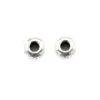 Conta de intercalar rondelle de mantra tibetano 3.7x5.5mm - Prata 925 niello x 1pc