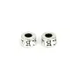 Conta de intercalar rondelle de mantra tibetano 3.7x5.5mm - Prata 925 niello x 1pc