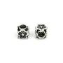Perle intercalaire fleur 6mm - Argent 925 niellé x 1pc