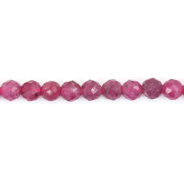Rubi aquecido redondo facetado 2mm x 37cm