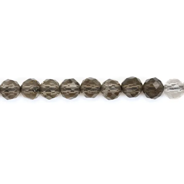 Quarzo fumé rotondo sfaccettato 4 mm x 39 cm