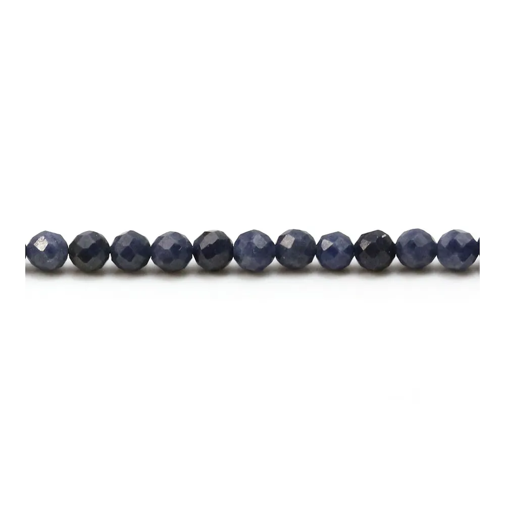 Blue sapphire, in round faceted shape, measuring 4mm x 40cm