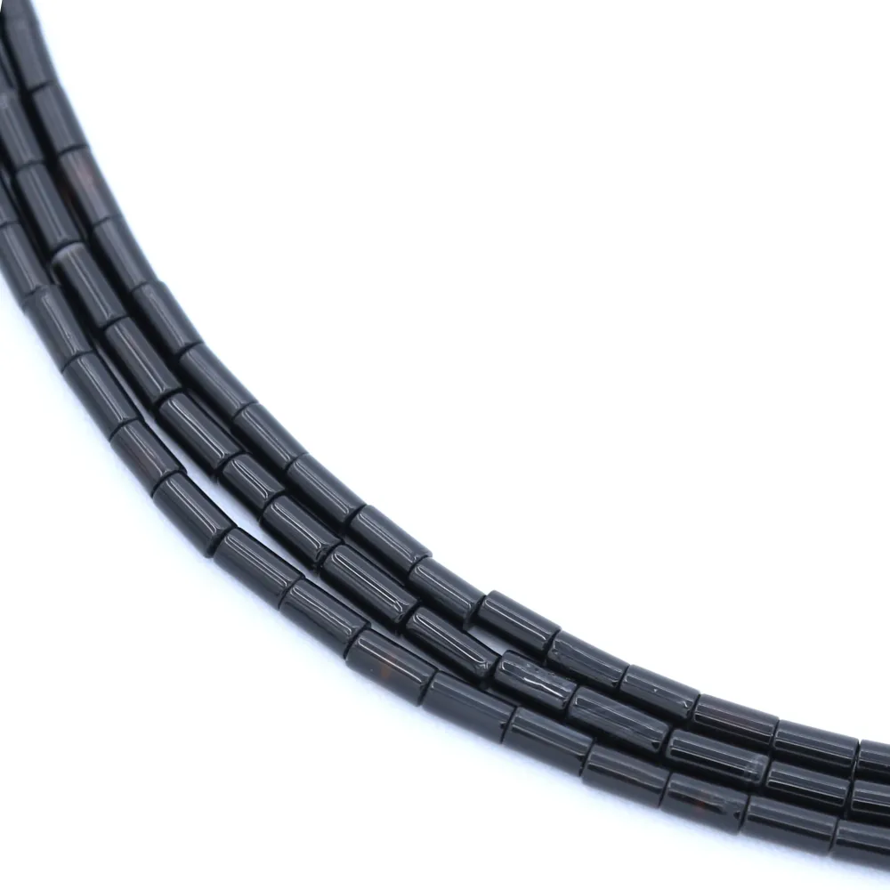 Onyx noir, tube, 2.5x4mm x 40cm