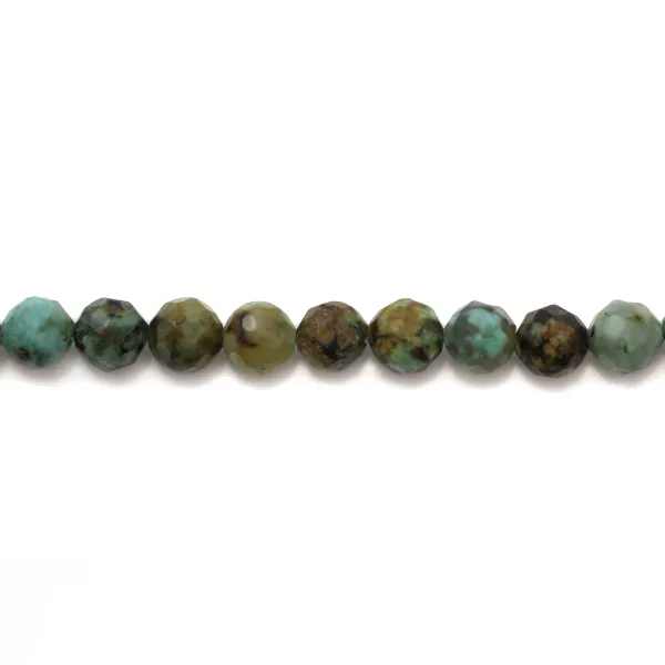Turchese africano forma tonda sfaccettata, 3mm x 39cm
